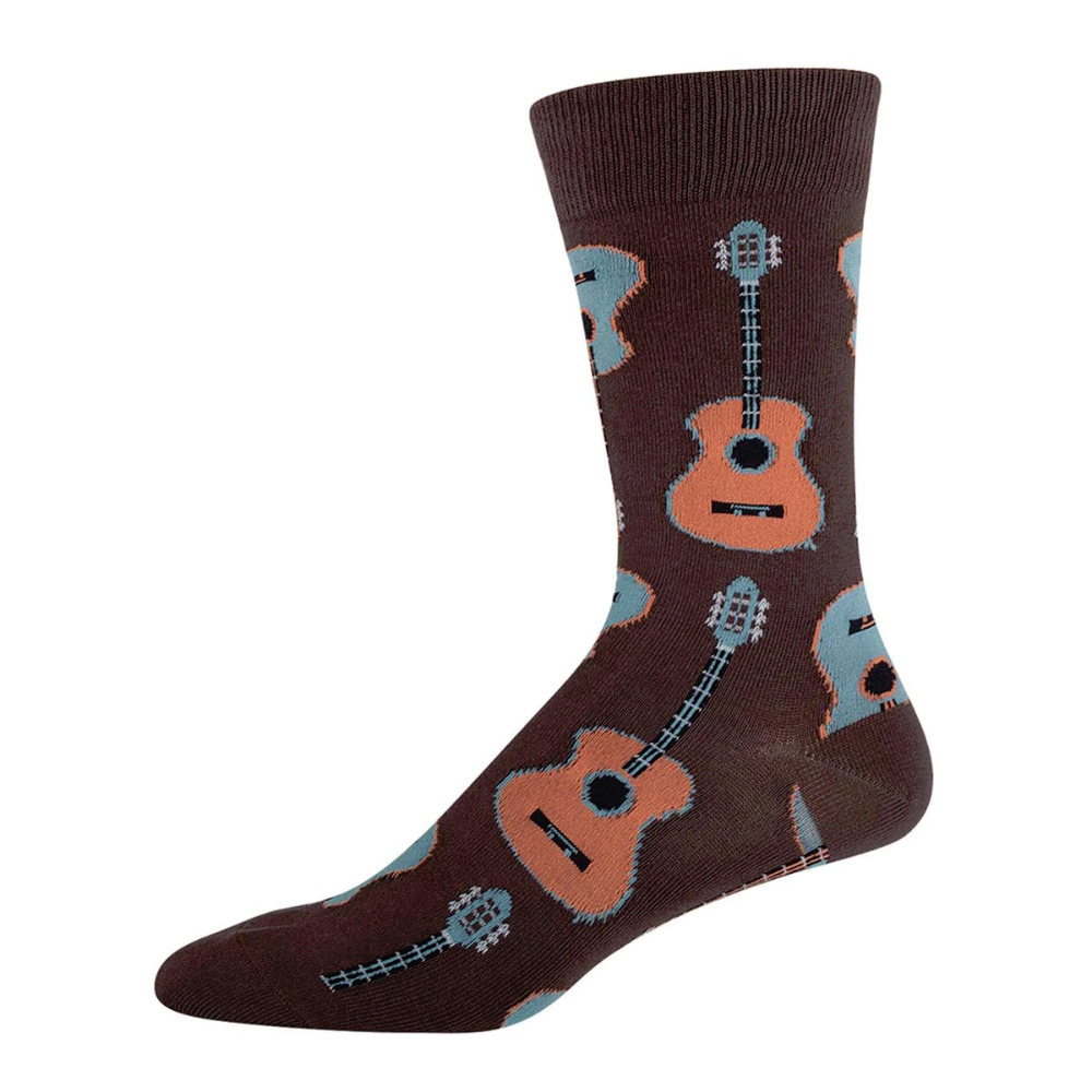 Novelty Mens Socks Socksmith One Size Pair Funny Guitar Music Brown Men UK 9-12