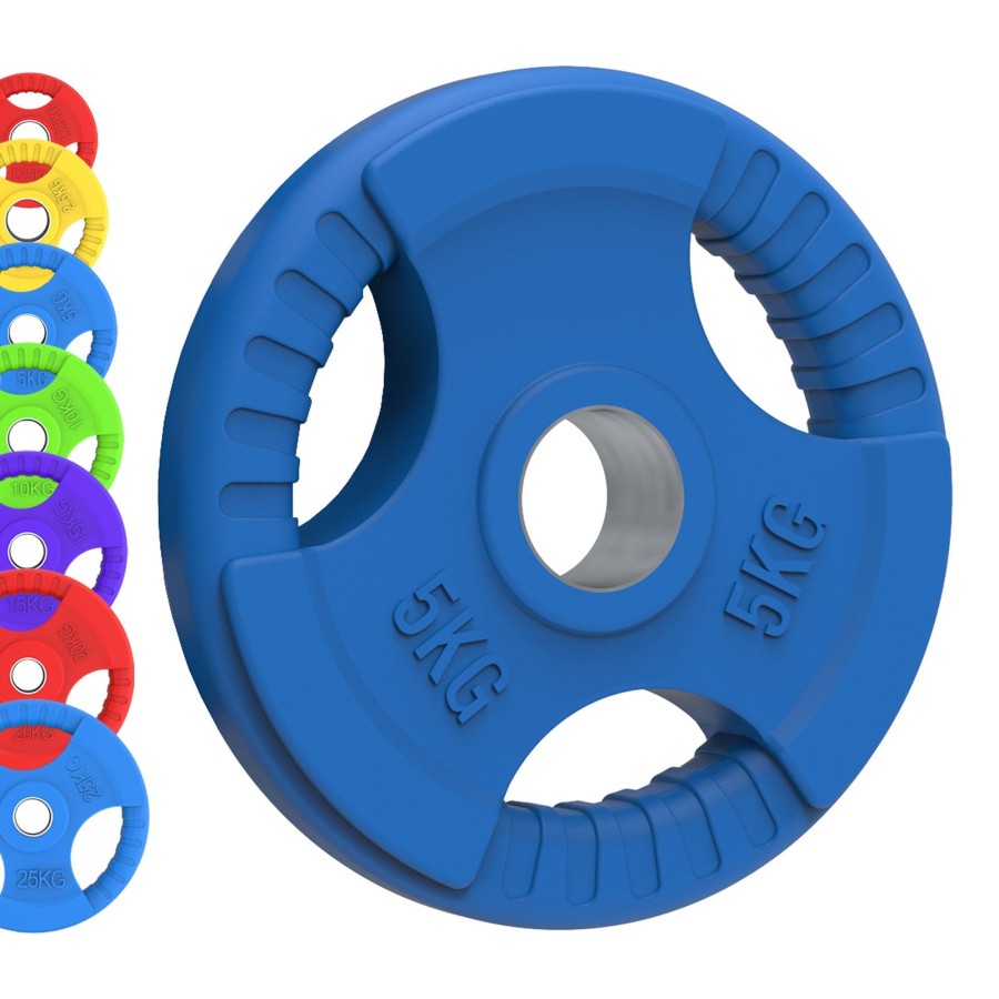 Click to view product details and reviews for Olympic Tri Grip Rubber Weight Plates Colour Pairs Sets 10 Kg Pair.