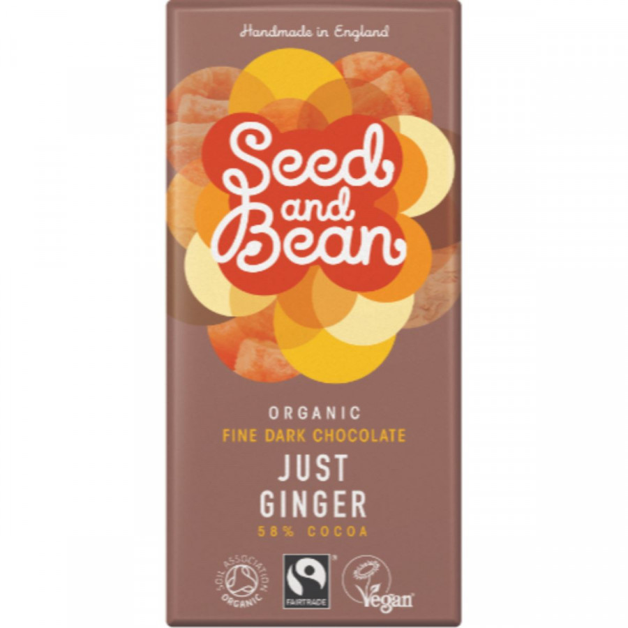 Click to view product details and reviews for Org Seed Bean Fine Dark Chocolate Bar 58 Just Ginger 85g X 8 77078.