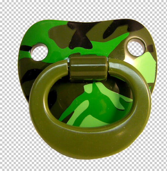Pacifier Billy Bob Green Camo with Ring