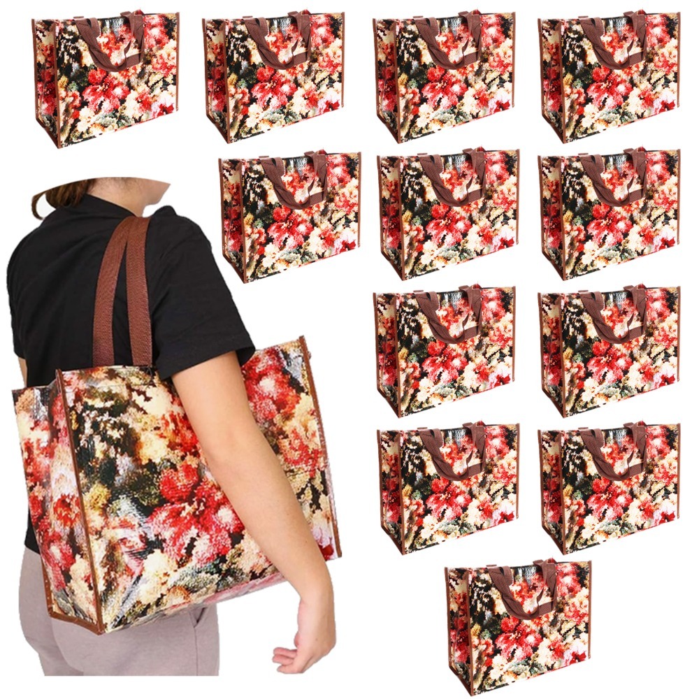 Pack of 12 Floral Bag for Life