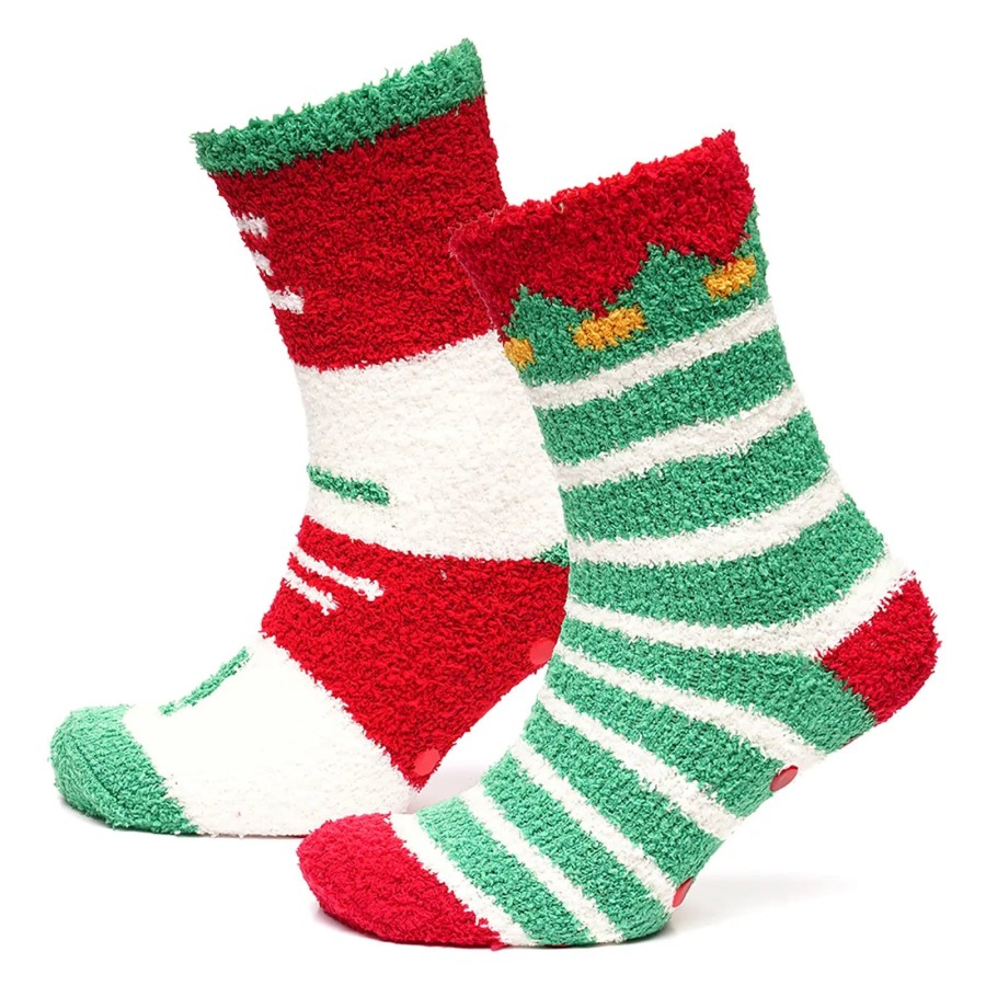 Pack Of 2 Pairs Mens Christmas Cosy Socks With Grippers UK 7-11