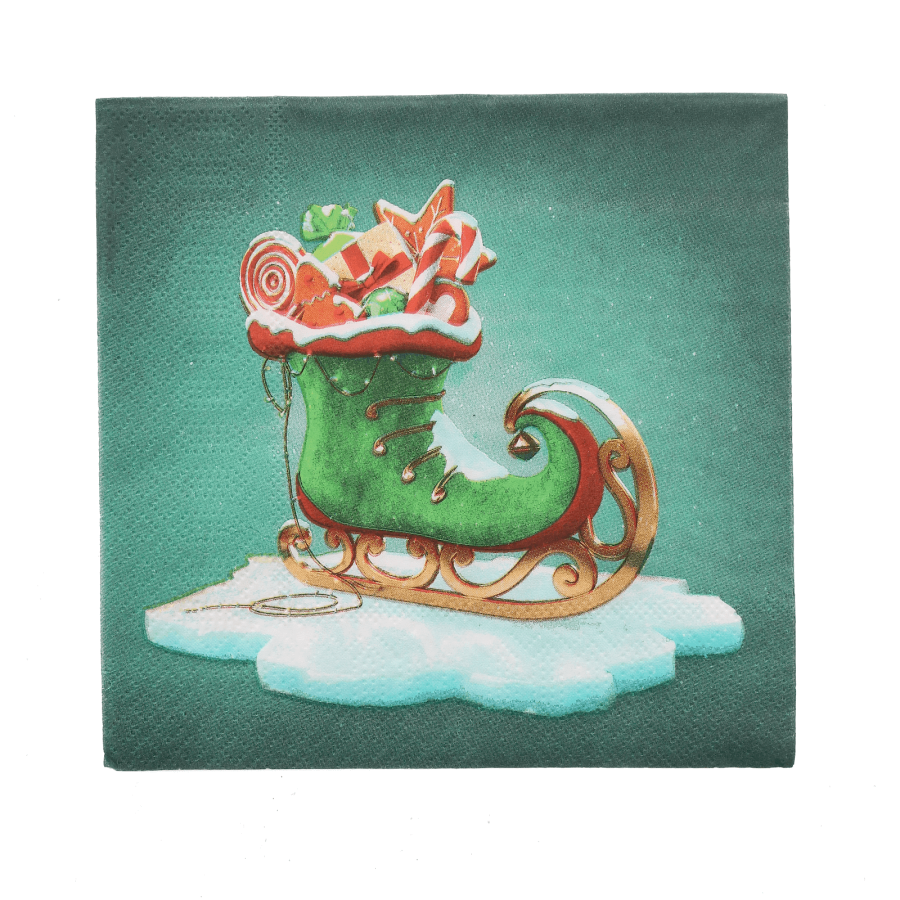 Click to view product details and reviews for Pack Of 20 Green Elf Boot Christmas Paper Table Napkins 3 Ply.