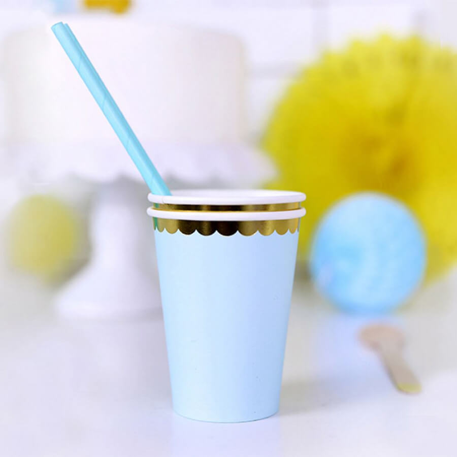 Click to view product details and reviews for Paper Party Cups Light Blue X 6.
