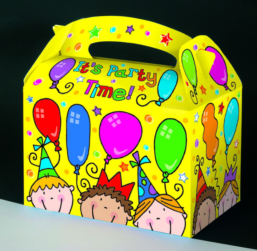 Party Loot Box Yellow With Balloons