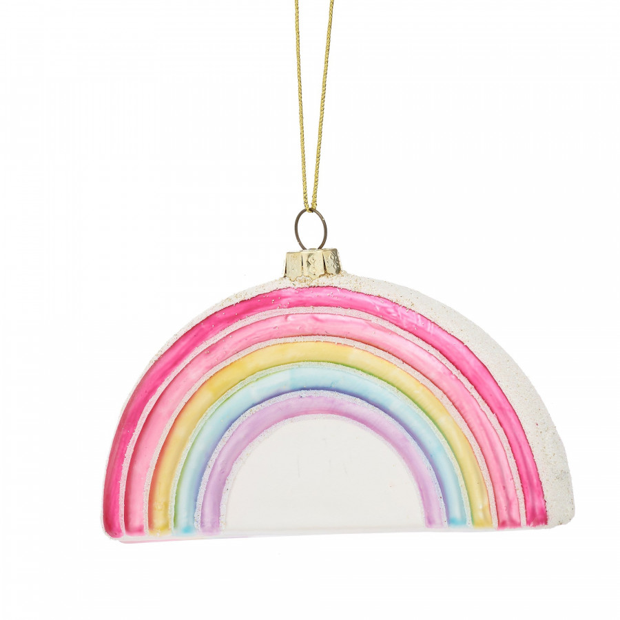 Click to view product details and reviews for Pastel Rainbow Shaped Bauble Hanging Decoration.