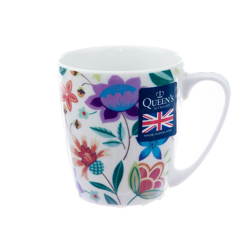 Patterned Cup Coffee Mug Hippie Florals Abstract Blue Acorn Queens by Churchill