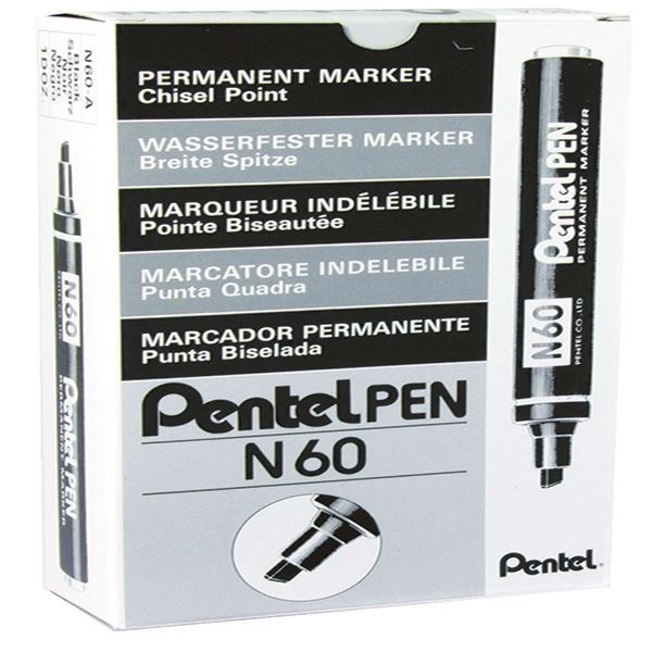 Pentel N60 Chisel Tip Marker Black - PEN60BK