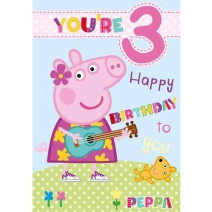 Peppa Pig Age 3 Birthday Card