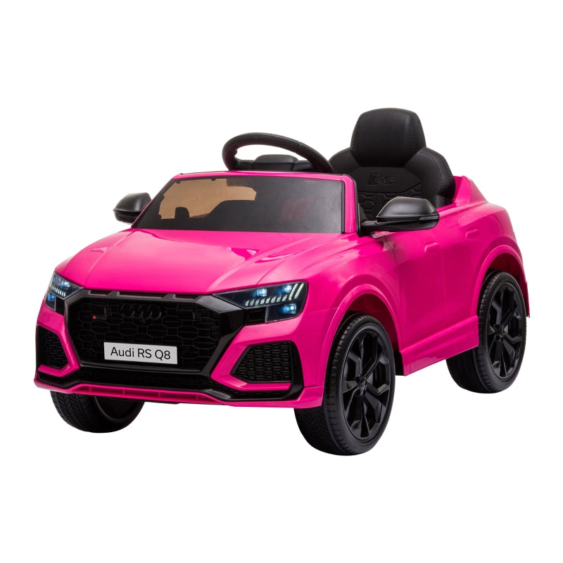 Personalised Audi RS Q8 6V Kids Electric Ride On Car Toy w/ Remote USB MP3 Bluetooth Pink