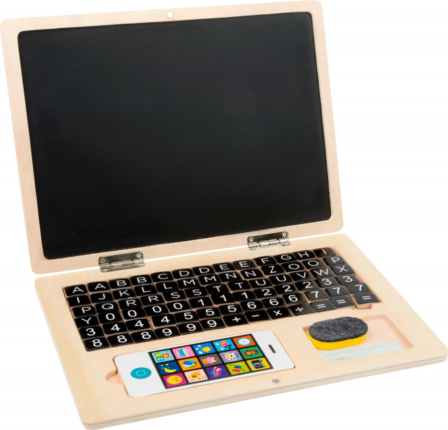 Click to view product details and reviews for Personalised Wooden Laptop With Magnetic Board.