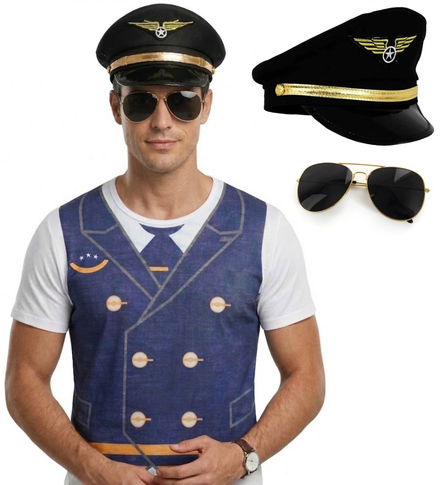 Click to view product details and reviews for Adults Pilot Costume 3 Pcs T Shirt Hat Glasses Large. Click to view product details and reviews for Adults Pilot Costume 3 Pcs T Shirt Hat Glasses Large.