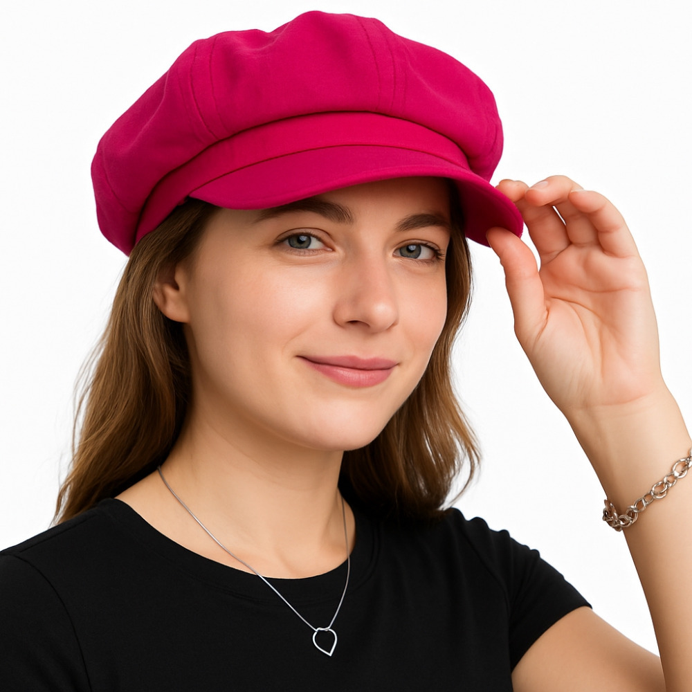 Click to view product details and reviews for Colourful Baker Boy Hat Velvet Pink.