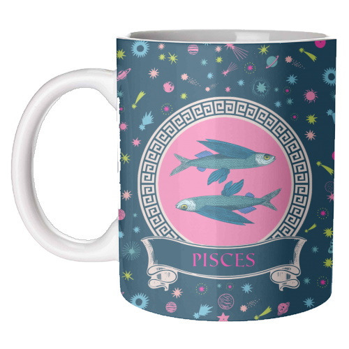 Pisces Star Sign Coffee Mug Celestial Horoscope Cup Astrology Quirky Art Gift
