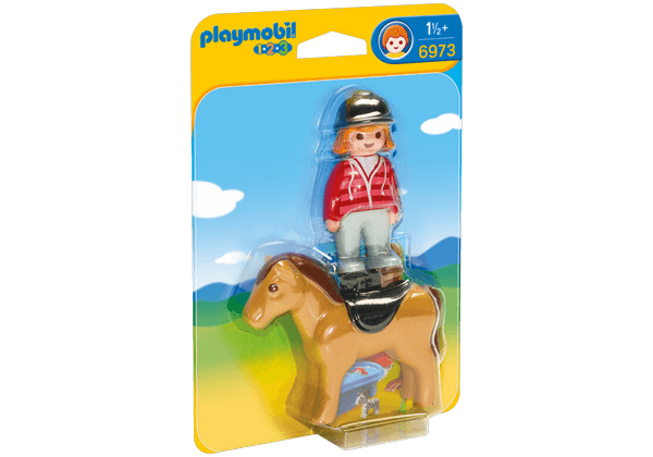 Playmobil 1.2.3. Equestrian with Horse - 6973