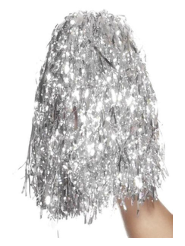 Pom Poms Metallic, Silver,