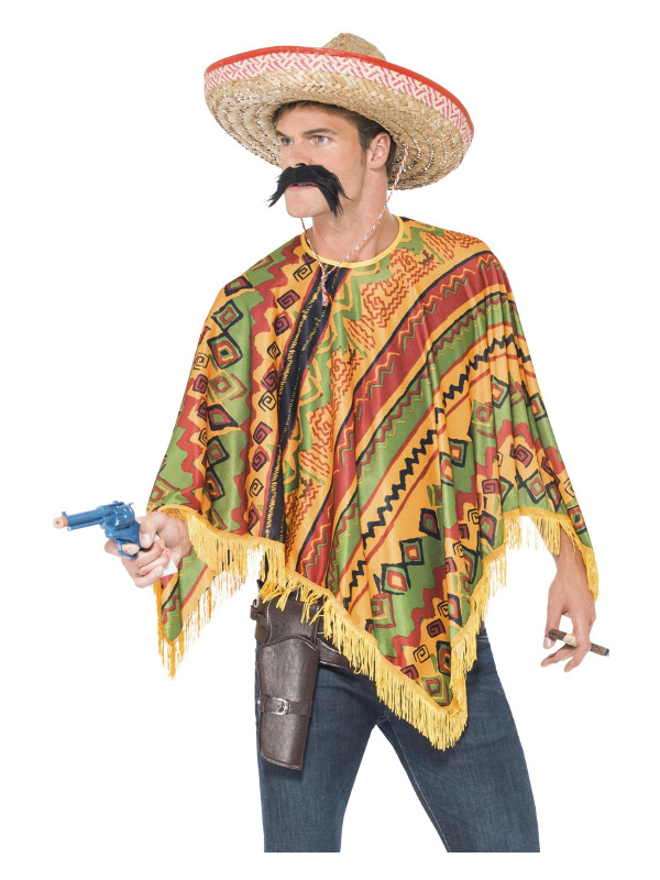 Click to view product details and reviews for Poncho Moustache Orange 43904 â Fancy Dress.