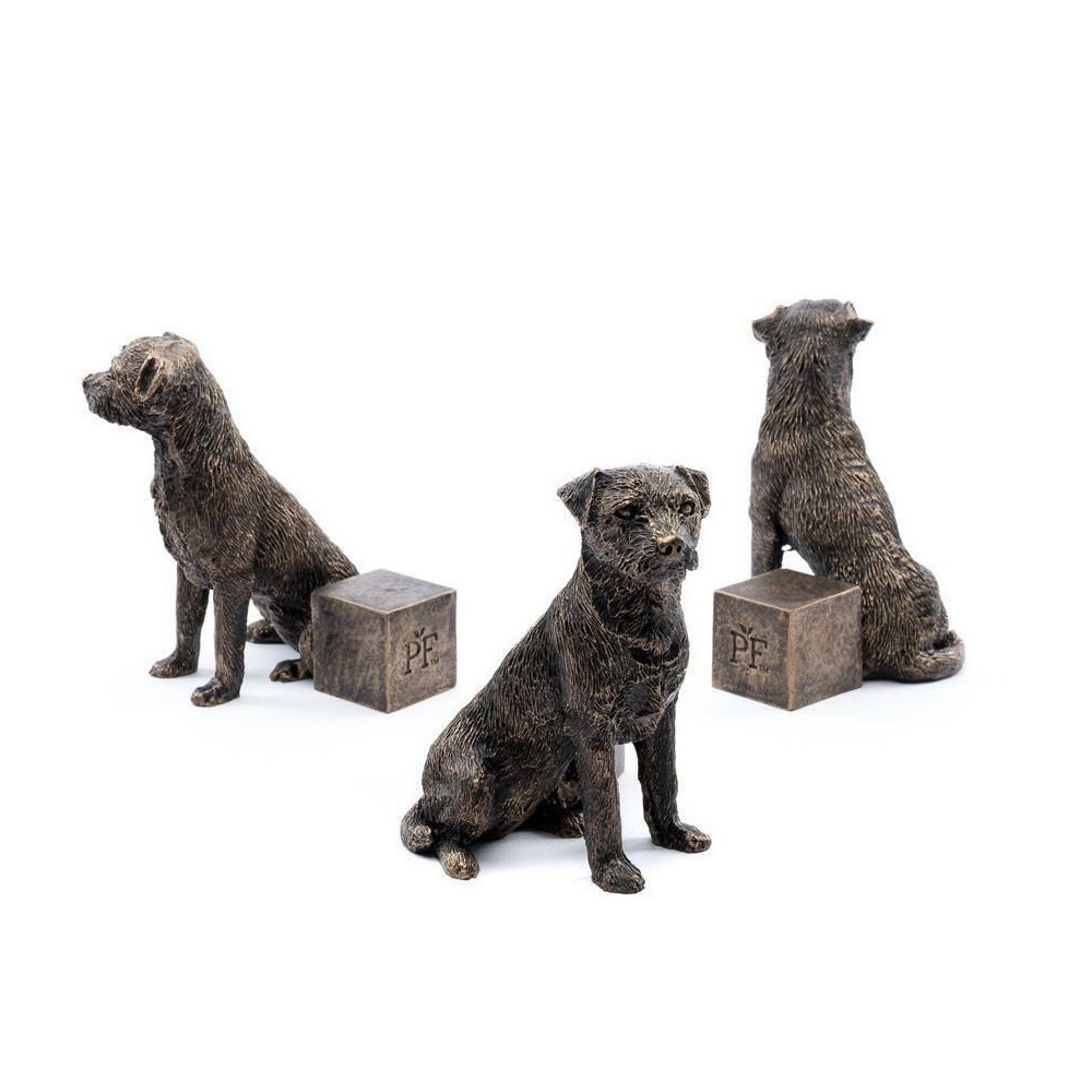 Potty Feet Border Terrier Set Of 3 Polyresin Garden Plant Pot Riser Ornaments
