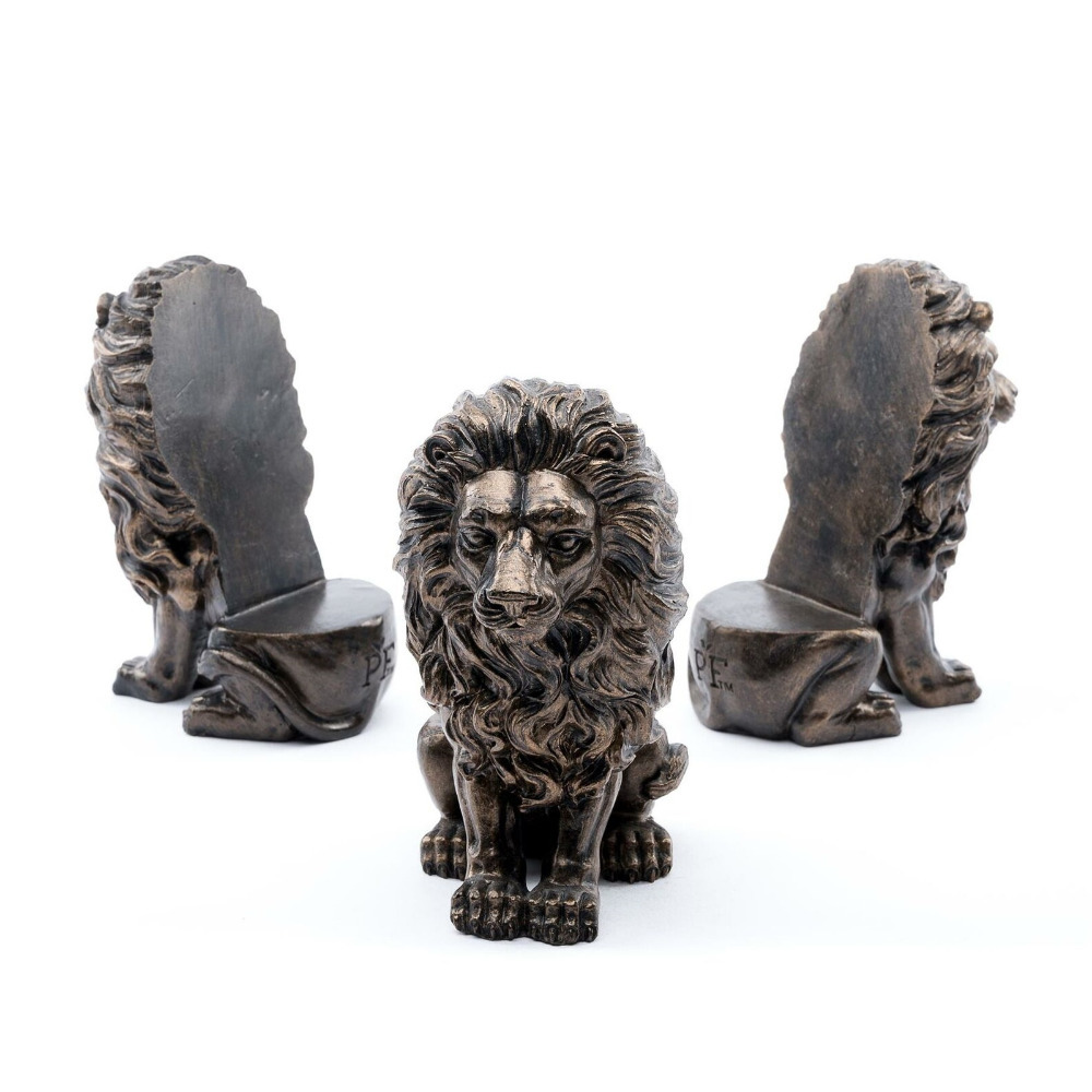 Potty Feet Lion Figurines Set Of 3 Polyresin Garden Plant Pot Riser Ornaments