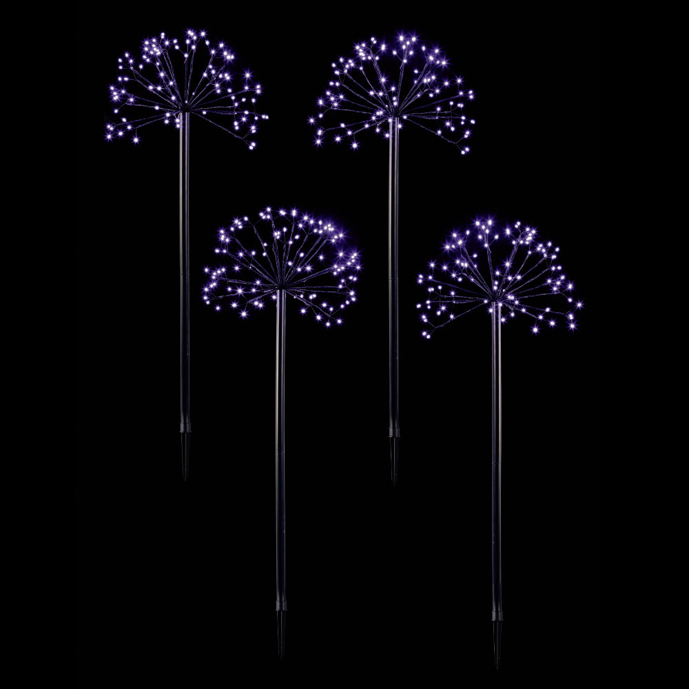 Premier Decorations Christmas Cool White 400 LED Set Of 4 Sputnik Path Lights