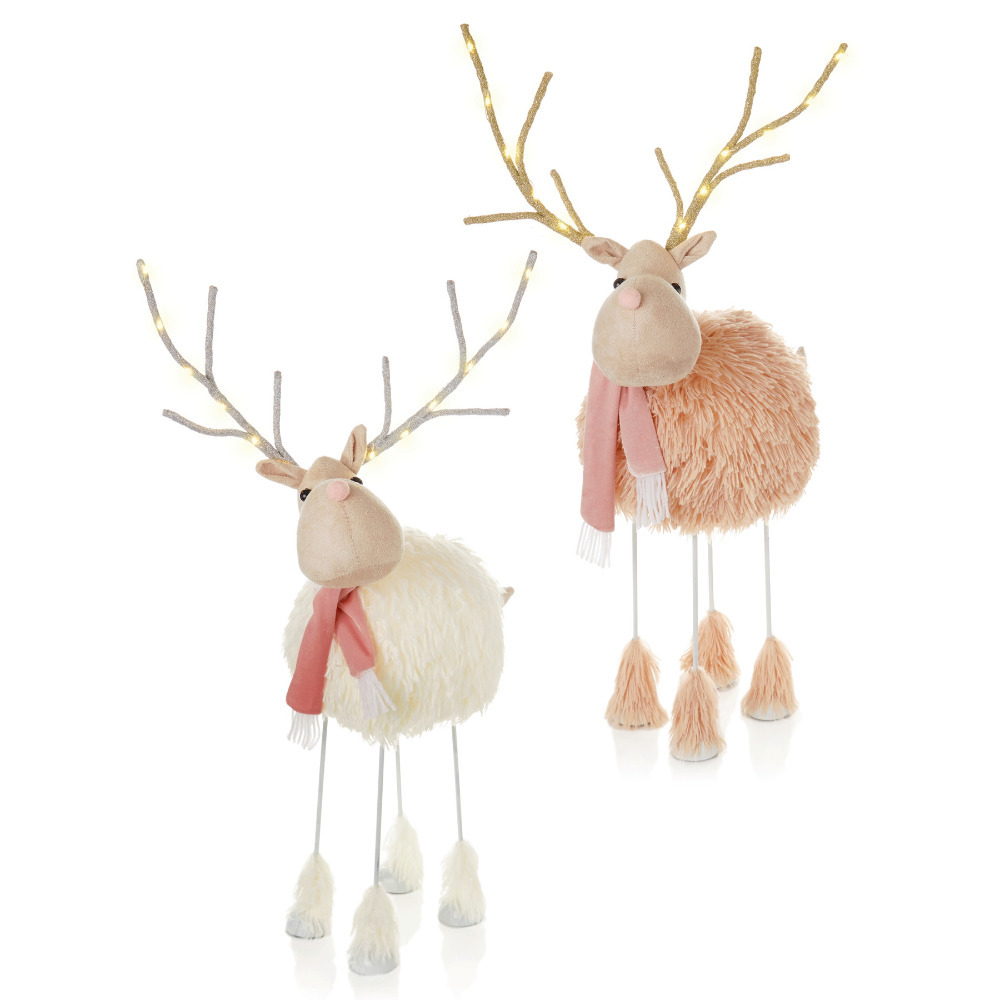 Premier Decorations Christmas Light Up Antlers Wobbly Reindeer Assorted Design