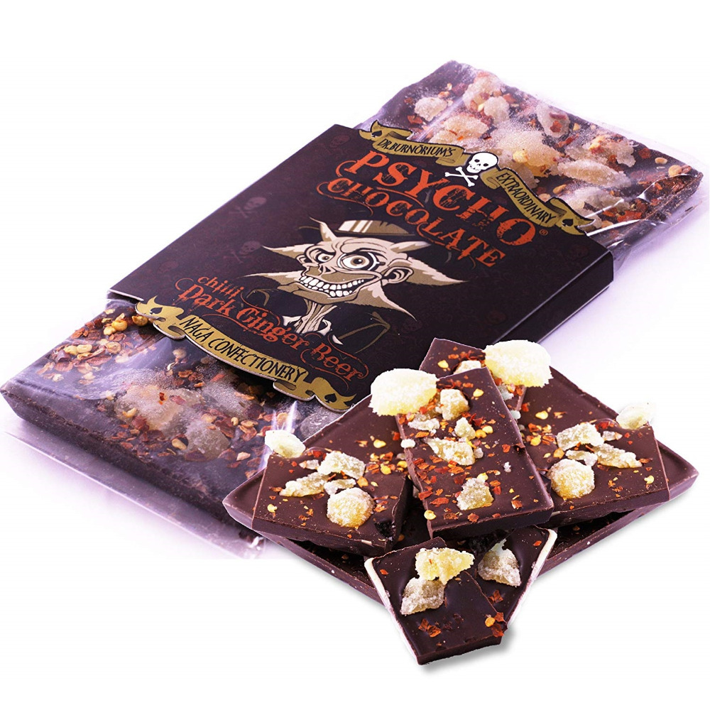 Click to view product details and reviews for Psycho Chocolate Dark Ginger Beer With Naga Jolokia Chilli Bar.