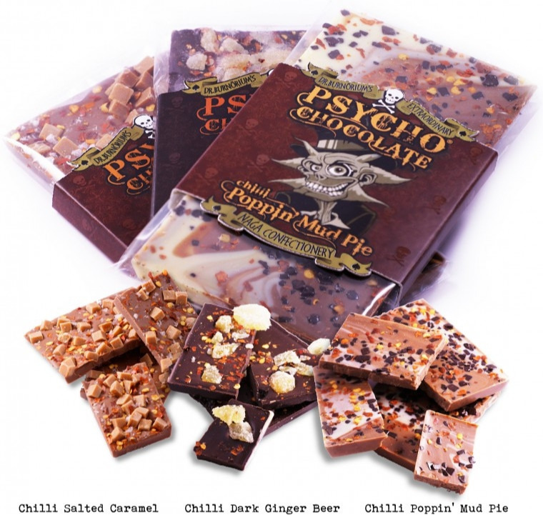 Click to view product details and reviews for Psycho Chocolate Mud Pie Salted Caramel Ginger Beer Chilli Bar Combo.