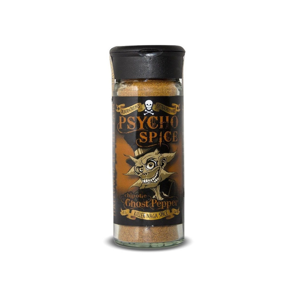 Psycho Juice Chipotle Ghost Pepper Naga Chilli Spice Rub Blend 45g Jar