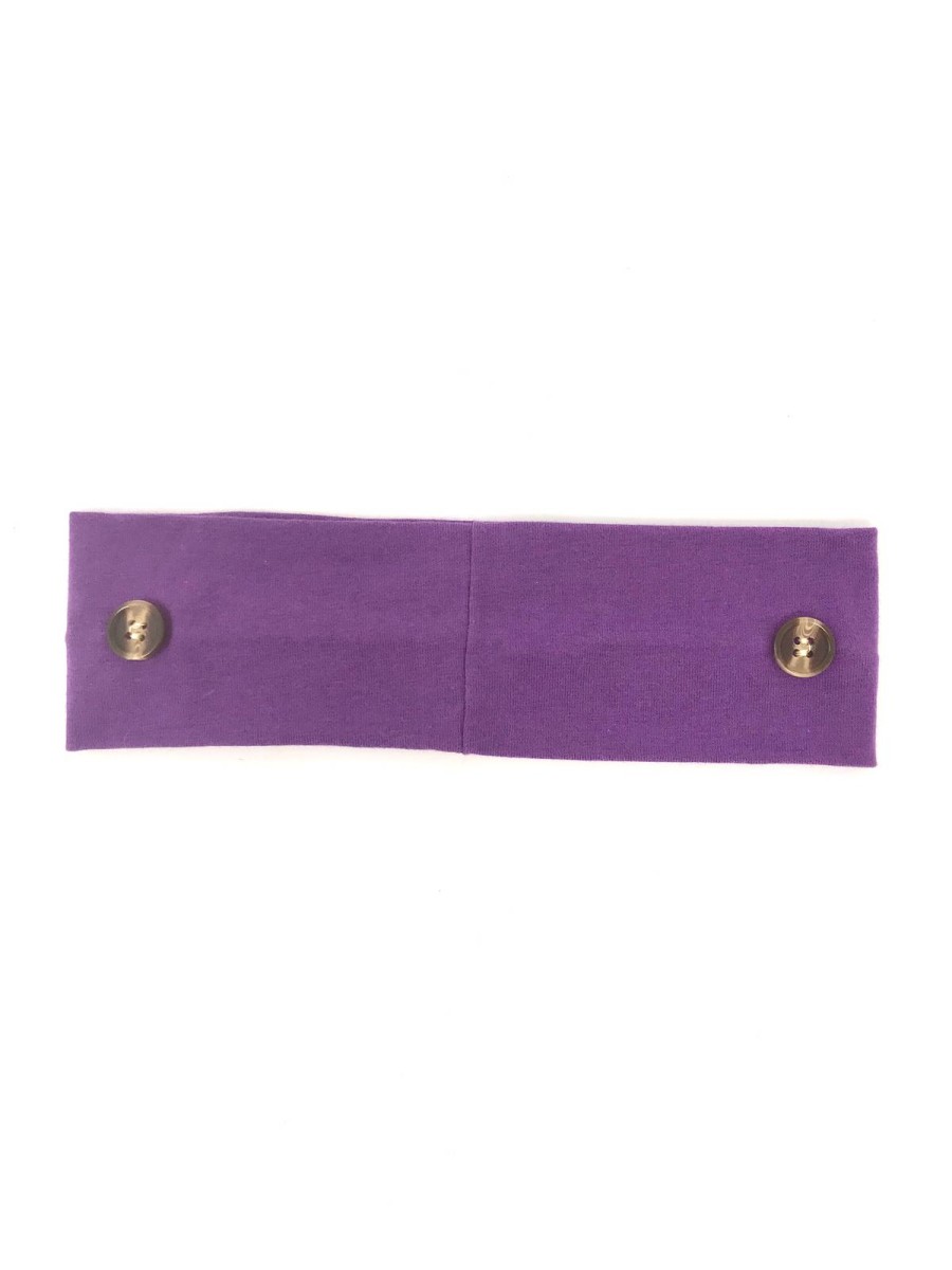Click to view product details and reviews for Purple Elasticated Button Headband Ear Protector.