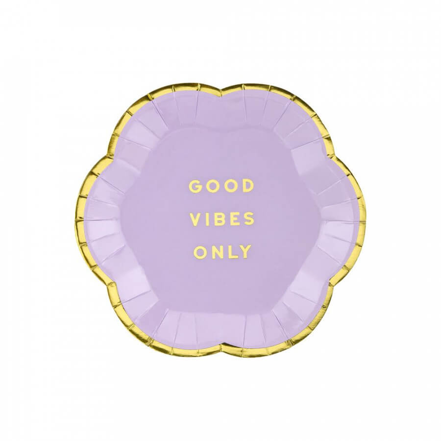 Click to view product details and reviews for Purple Paper Platesgood Vibes Only 13cm Diameter X 6.