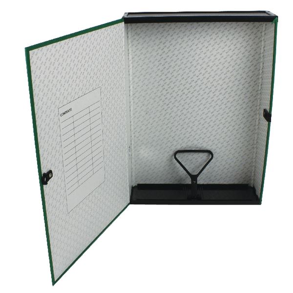 Q-Connect 75mm Box File FC Green Pk5 - KF20015