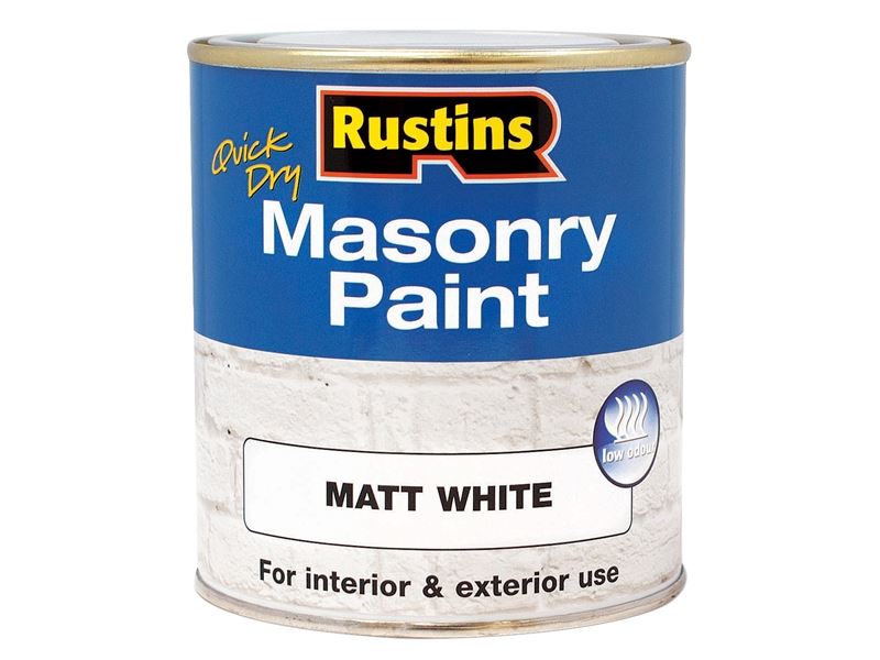 Quick Dry Masonry Paint White 250ml RUSMASPW250