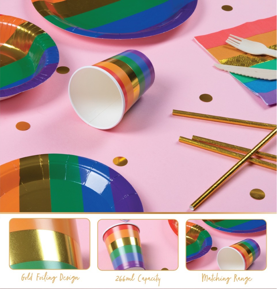 WHOLESALE Pack of 1920 9oz Rainbow Pride Party Cups