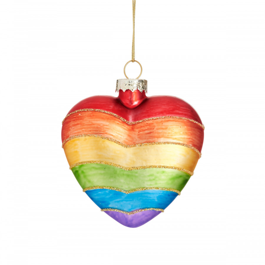 Click to view product details and reviews for Rainbow Heart Shaped Bauble.