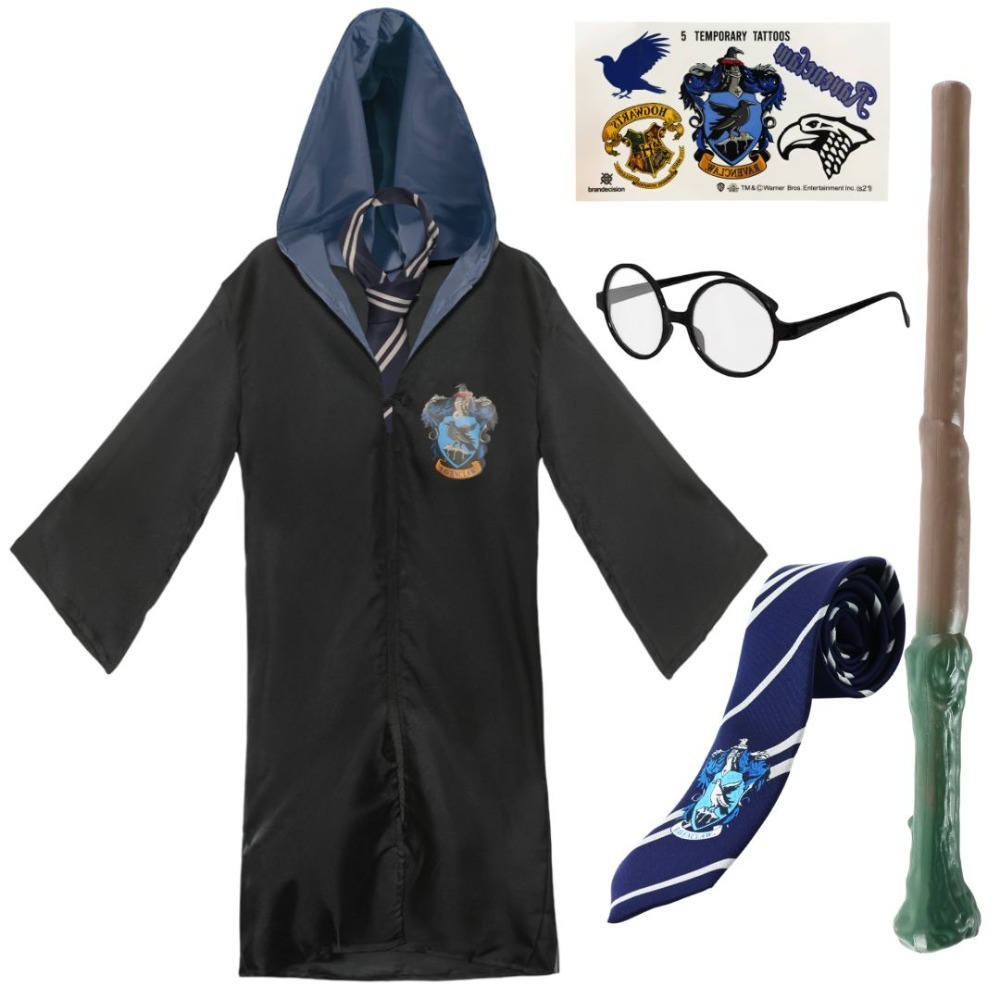 Click to view product details and reviews for Kids Harry Potter Costume 5 Pcs Ravenclaw Cloak Tie Tattoos Wand Glasses. Click to view product details and reviews for Kids Harry Potter Costume 5 Pcs Ravenclaw Cloak Tie Tattoos Wand Glasses.