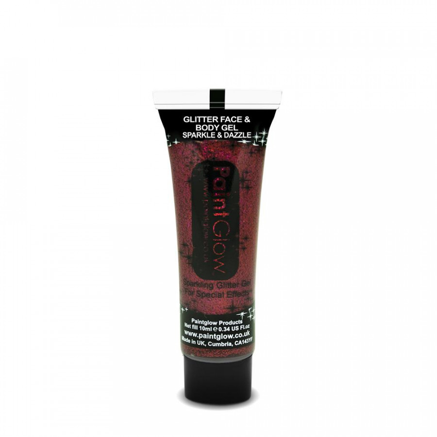 Red - Glitter Face & Body Gel