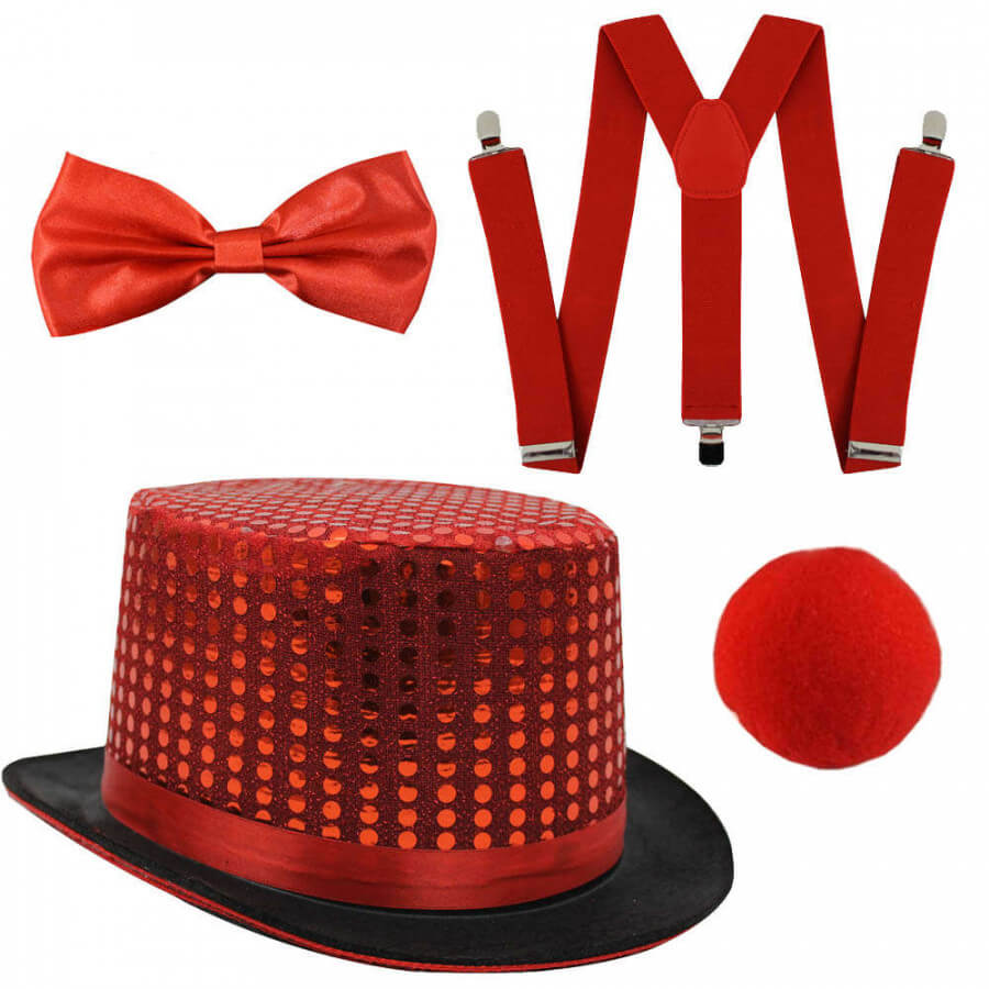 Click to view product details and reviews for Red Nose Day Set Sequin Top Hat.