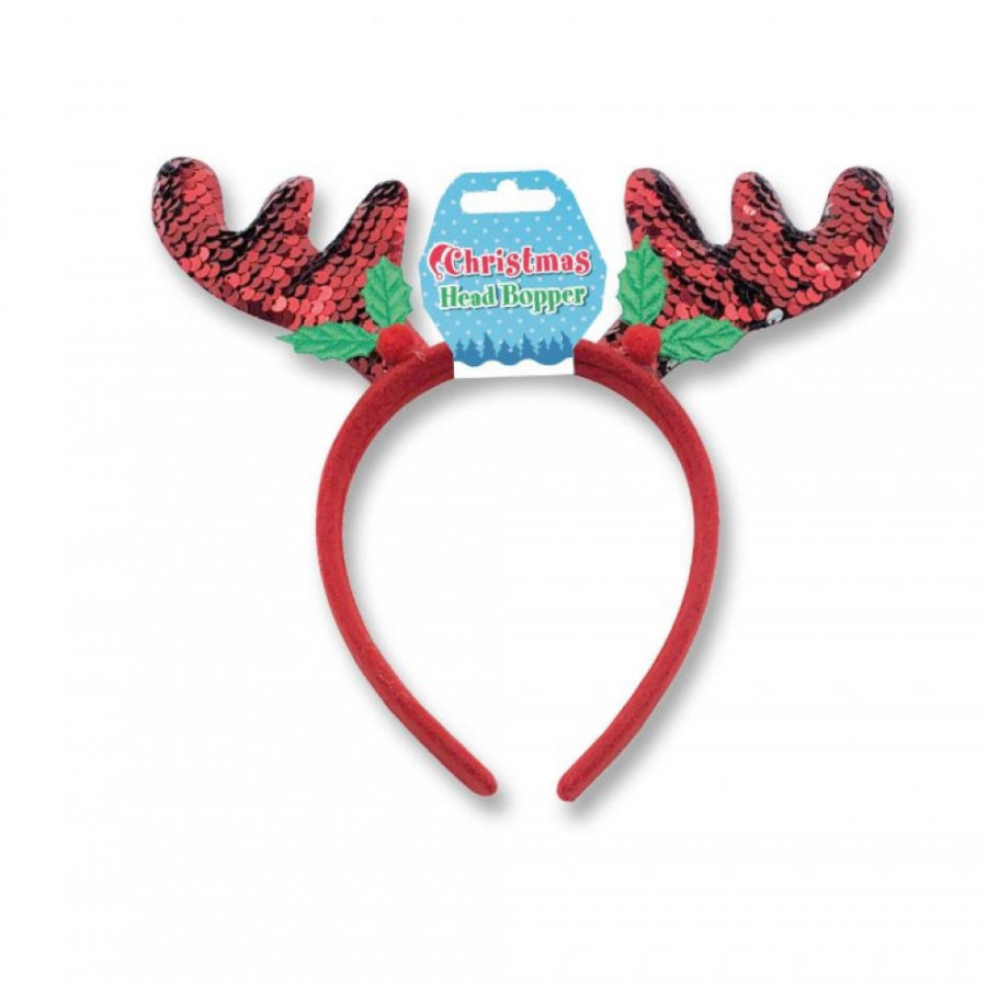 Click to view product details and reviews for Red Sequin Antler Headband.