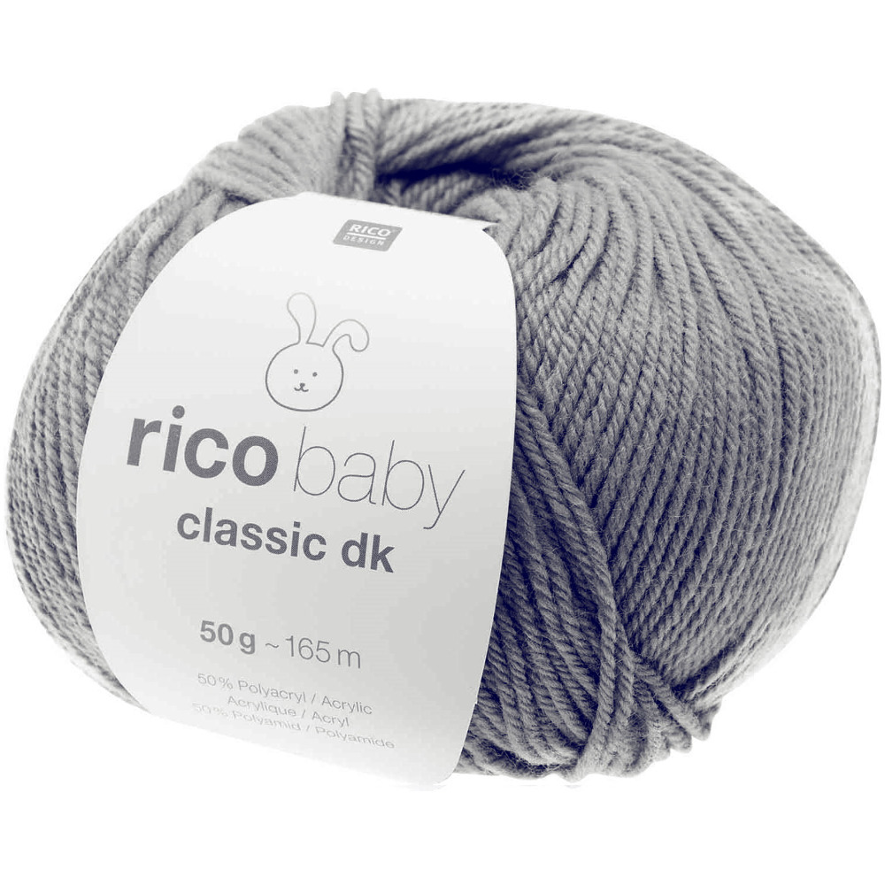 Rico Baby Knitting Acrylic Wool Blend Washable Pastel Coloured Yarn - Aqua Grey