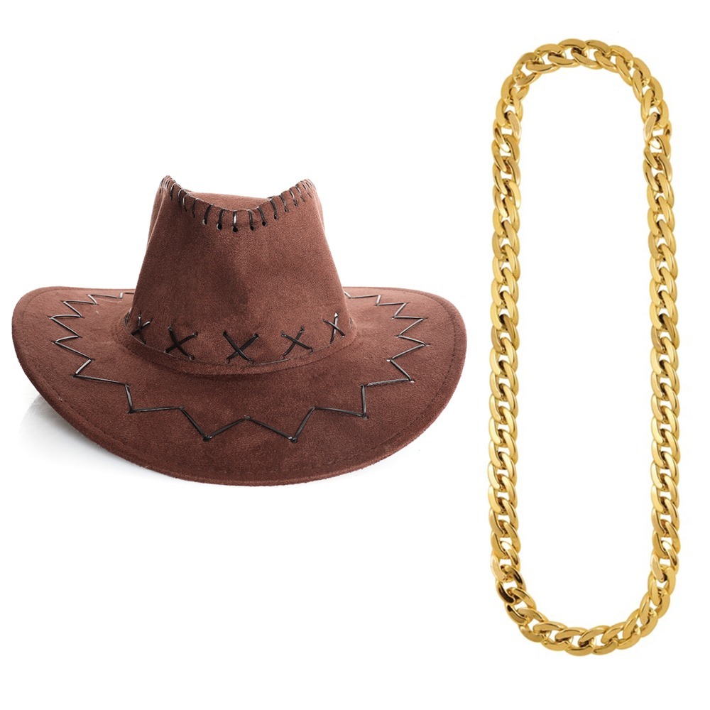 Click to view product details and reviews for Adults Rizz Robot Accessory Set 2 Pcs Cowboy Hat Chain.