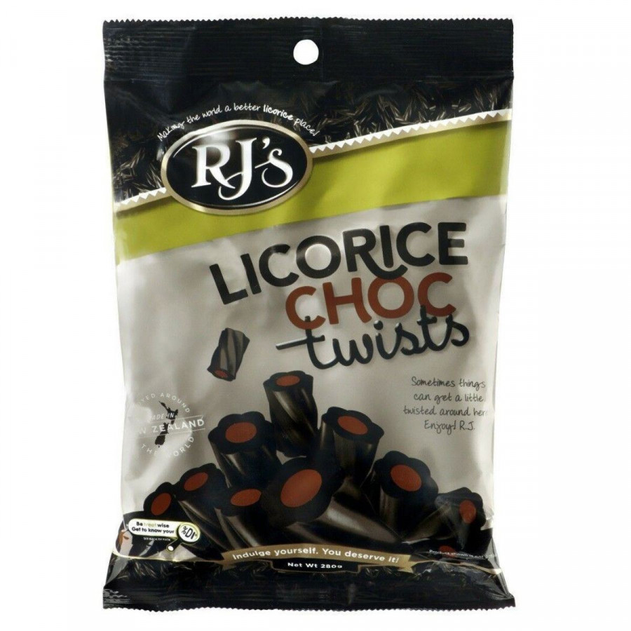 Rj'S Licorice  Soft Eating Licorice Choc Twists - 280g - 701760