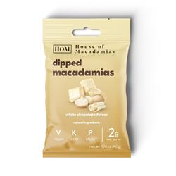 Click to view product details and reviews for Roasted Macadamia Nuts Dipped In White Chocolate 40g Hom5.