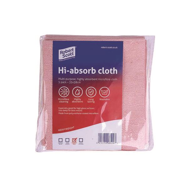 Robert Scott Hiabsorb Cloth Red Pk5 - CNT08529