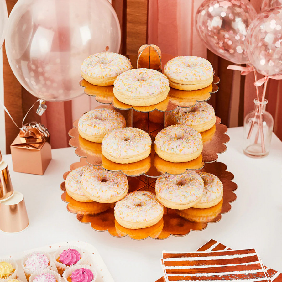 Rose Gold 3 Tier Cake Stand 34cm x 34cm