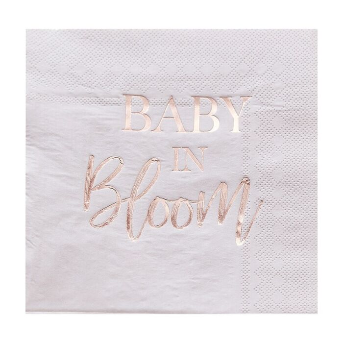 Click to view product details and reviews for Rose Gold And Blush Baby Shower Napkins Pack Of 16.