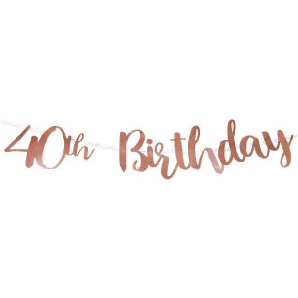 Click to view product details and reviews for Rose Gold Foil Finish 40th Birthday Banner 1m.