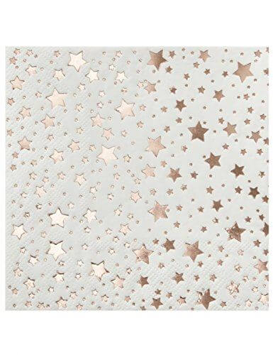 Click to view product details and reviews for Rose Gold Foiled Star Cocktail Napkins X20.