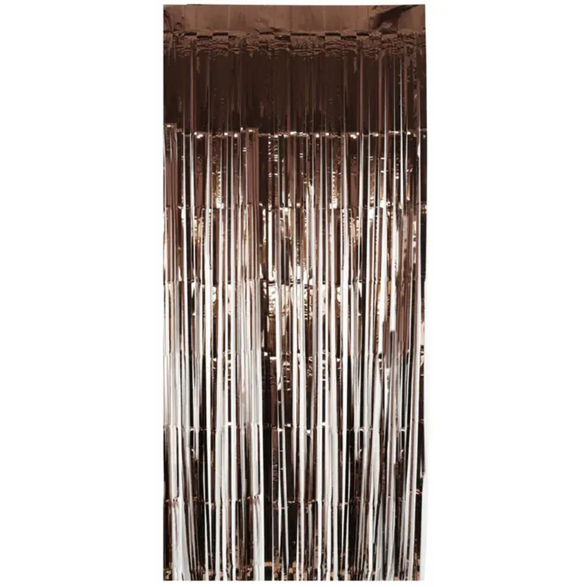 Rose Gold Foil Door Curtain Backdrop â 8ft Tinsel Fringe Decoration For Parties Photo Booths Events Pack Of 3