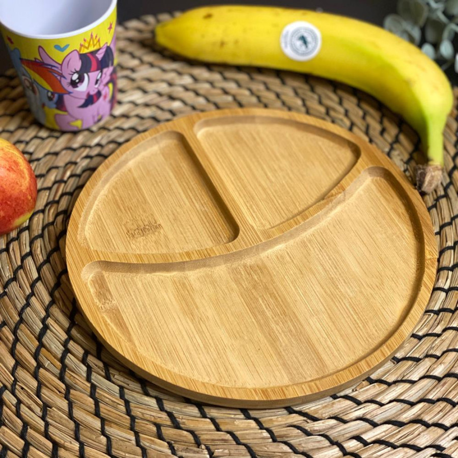 Click to view product details and reviews for Round Bamboo Section Plate Baby Weaning Wood 1st Christmas Birthday Gift.