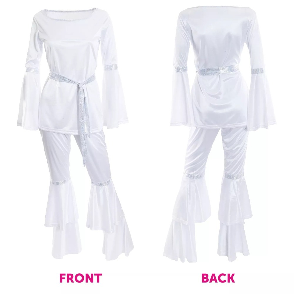 Ladies 1970s Dancing Diva Costume – Disco Fancy Dress Women's Outfit for Queen Vibes